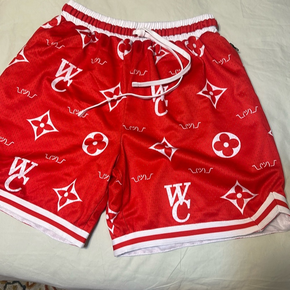Who cares / collect select Red Designer Patterned Shorts